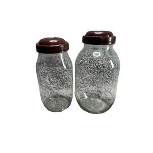Vintage Carlton Glass Bundle Set Of 2 Sizes 3L & 2L With Brown Lids Twist Lid